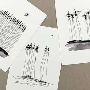 Black and white fine art prints - Din A5-5.8/8.3 inch - minimalist wall art, modern wall decor, drawing, modern art, human