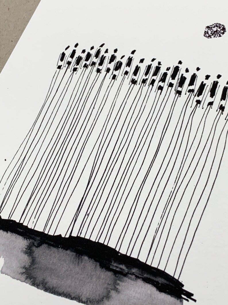 Fine Art Print Set A5 | Art Print Group of People | Black and White Graphic | Giclée Print on Artist Paper | Atelier Claudia König image 7
