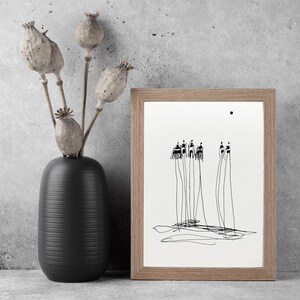 Fine Art Print Set A5 | Art Print Group of People | Black and White Graphic | Giclée Print on Artist Paper | Atelier Claudia König image 10