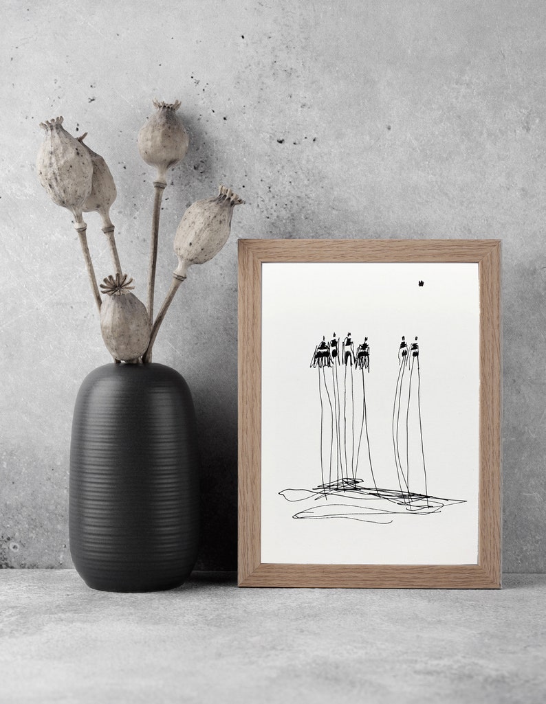 Fine Art Print Set A5 | Art Print Group of People | Black and White Graphic | Giclée Print on Artist Paper | Atelier Claudia König image 10