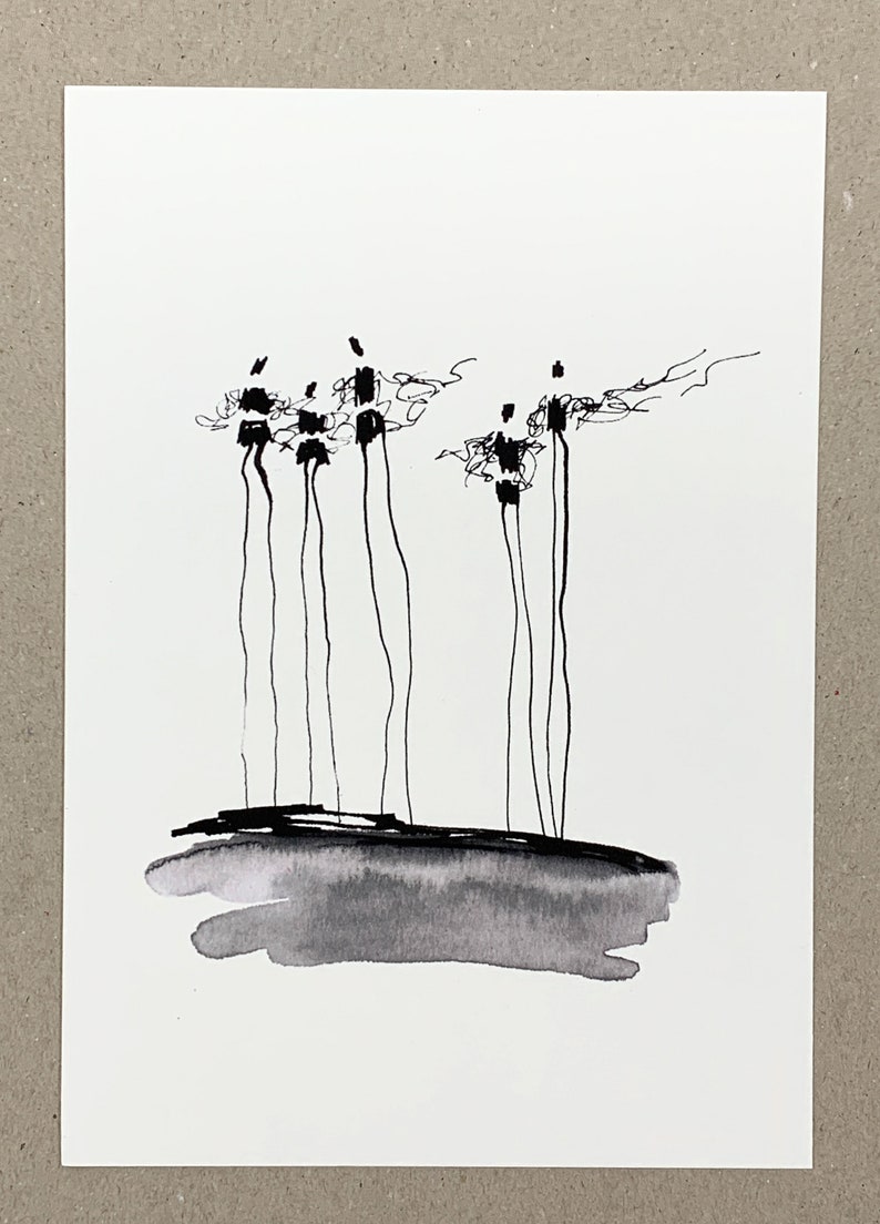 Fine Art Print Set A5 | Art Print Group of People | Black and White Graphic | Giclée Print on Artist Paper | Atelier Claudia König Motiv 2
