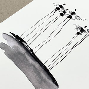 Fine Art Print Set A5 | Art Print Group of People | Black and White Graphic | Giclée Print on Artist Paper | Atelier Claudia König image 5