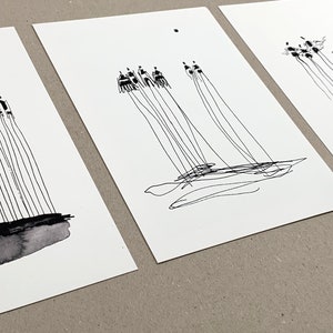 Fine Art Print Set A5 | Art Print Group of People | Black and White Graphic | Giclée Print on Artist Paper | Atelier Claudia König image 9