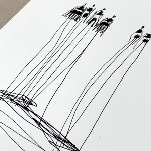 Fine Art Print Set A5 | Art Print Group of People | Black and White Graphic | Giclée Print on Artist Paper | Atelier Claudia König image 3