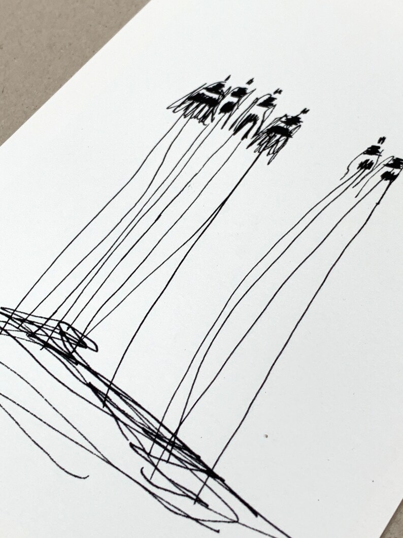 Fine Art Print Set A5 | Art Print Group of People | Black and White Graphic | Giclée Print on Artist Paper | Atelier Claudia König image 3
