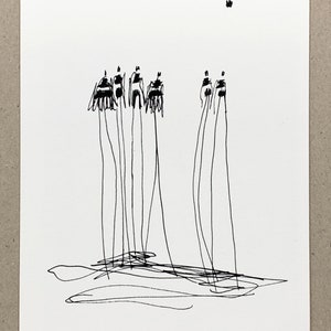 Fine Art Print Set A5 | Art Print Group of People | Black and White Graphic | Giclée Print on Artist Paper | Atelier Claudia König Motiv 1