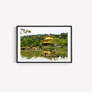 Kinkakuji Temple in Japan, Japanese Garden, Landscape, Religion, Digital download, Digital prints, Digital art, Instant download