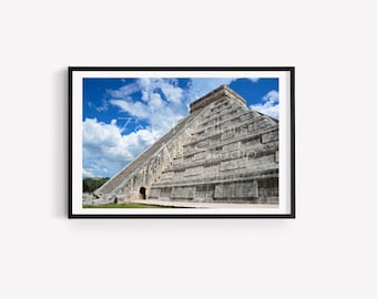 Temple of Kukulcán, Chichen Itza, Ruins, Historic Places, Pyramid, Mayan, Mayan Culture, Mexico, Digital download, Digital Wall Art