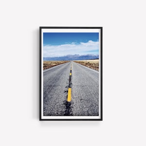Highway, Road Trip, Horizon, Drive, Mountains, Straight road, Freedom, Digital download, Digital prints, Digital wall art, Digital art