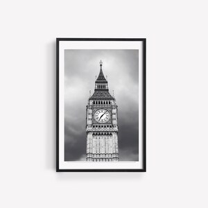 Big Ben, Londres, Angleterre, Europe, tour, Noir et Blanc, Téléchargement numérique, Tirages numériques, Art mural numérique, Art numérique, Téléchargement instantané