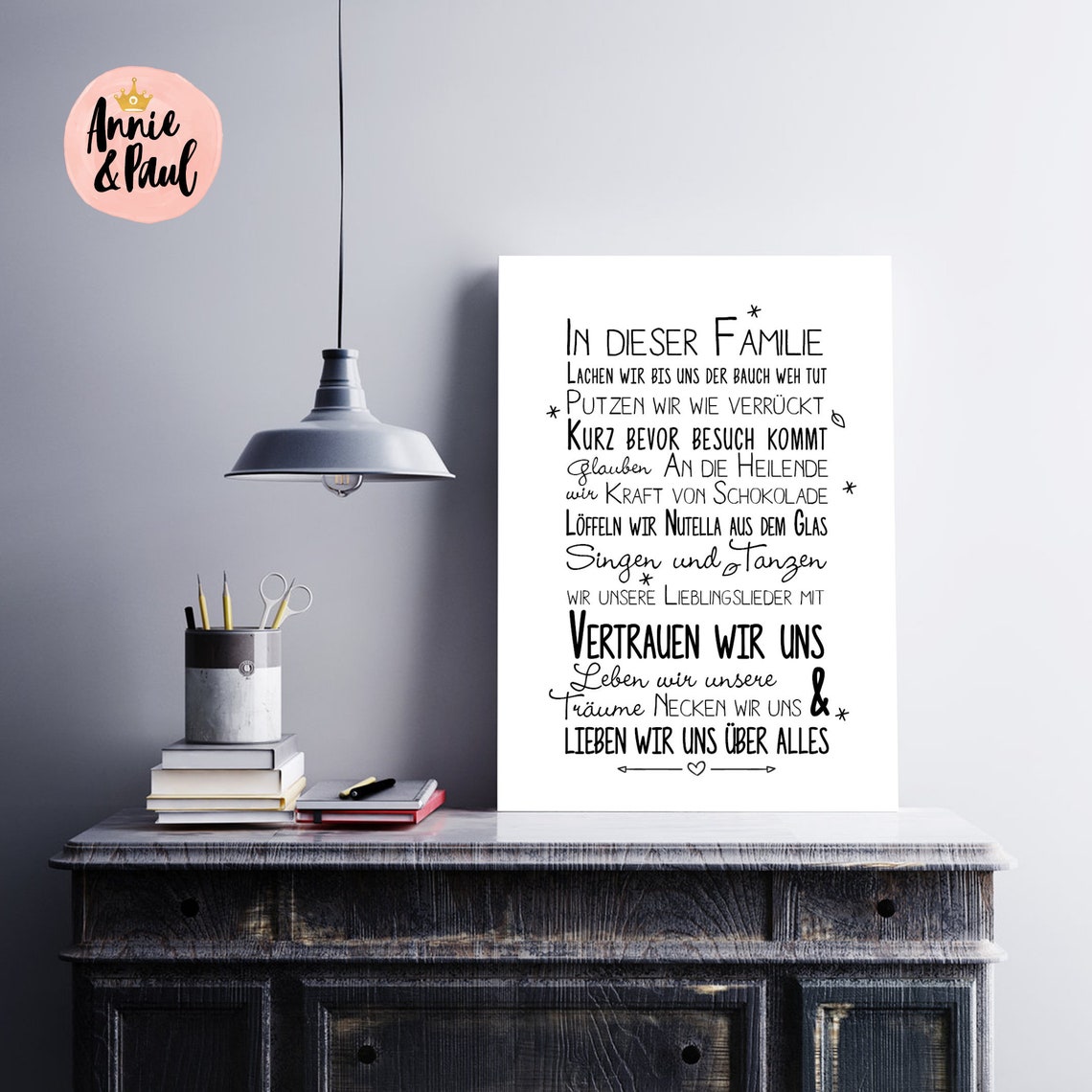 In dieser Familie. Print Poster Druck Spruch Etsy