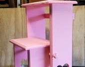 Folding Step Stool , plant stand, angel silhouette ,heart, etc. on legs, custom ordering