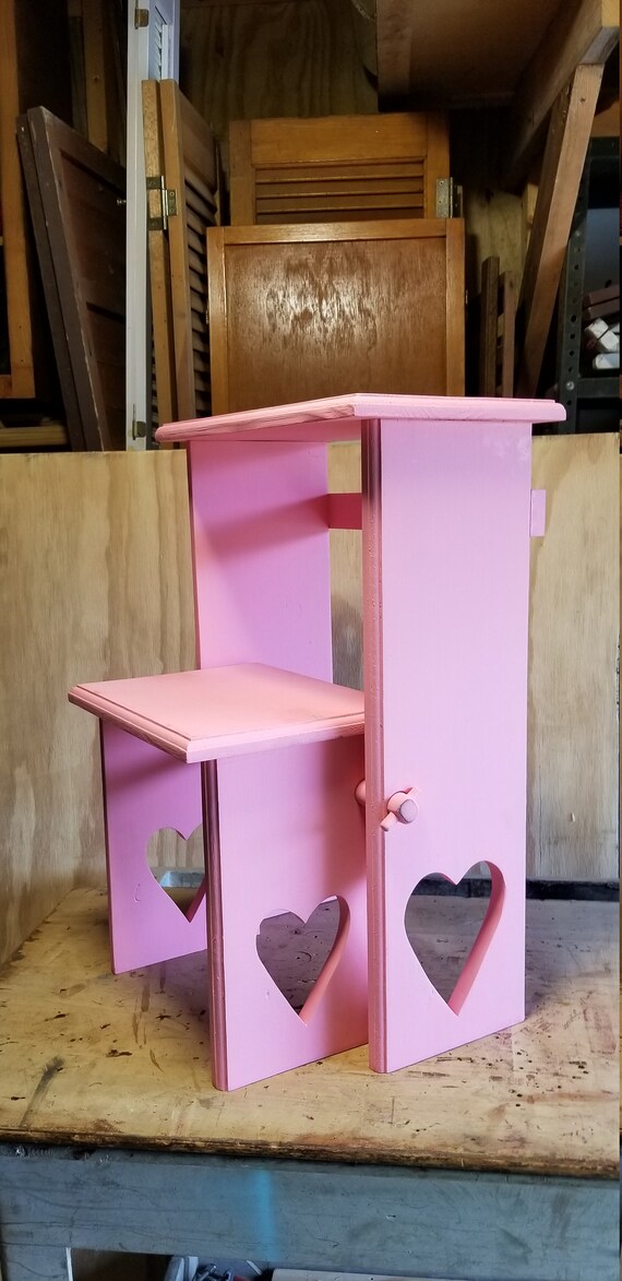 Folding Step Stool , plant stand, angel silhouette ,heart, etc. on legs, CUSTOM ORDERING