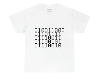 Unisex Heavy Cotton Tee, Binary for LOSER , LOSER on back of shirt