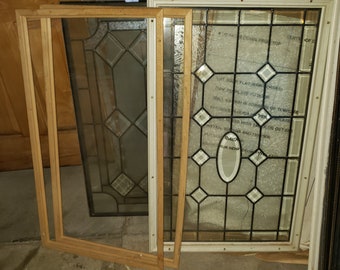 Tempered Leaded double paned Glass 22x36x5/8" door window inserts