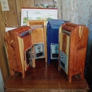 Handmade wooden letter Mailbox with 1963 ORO MFG CO. Post Office Box Door  , 15x4x6 , viaBurlap akastu33 made to order