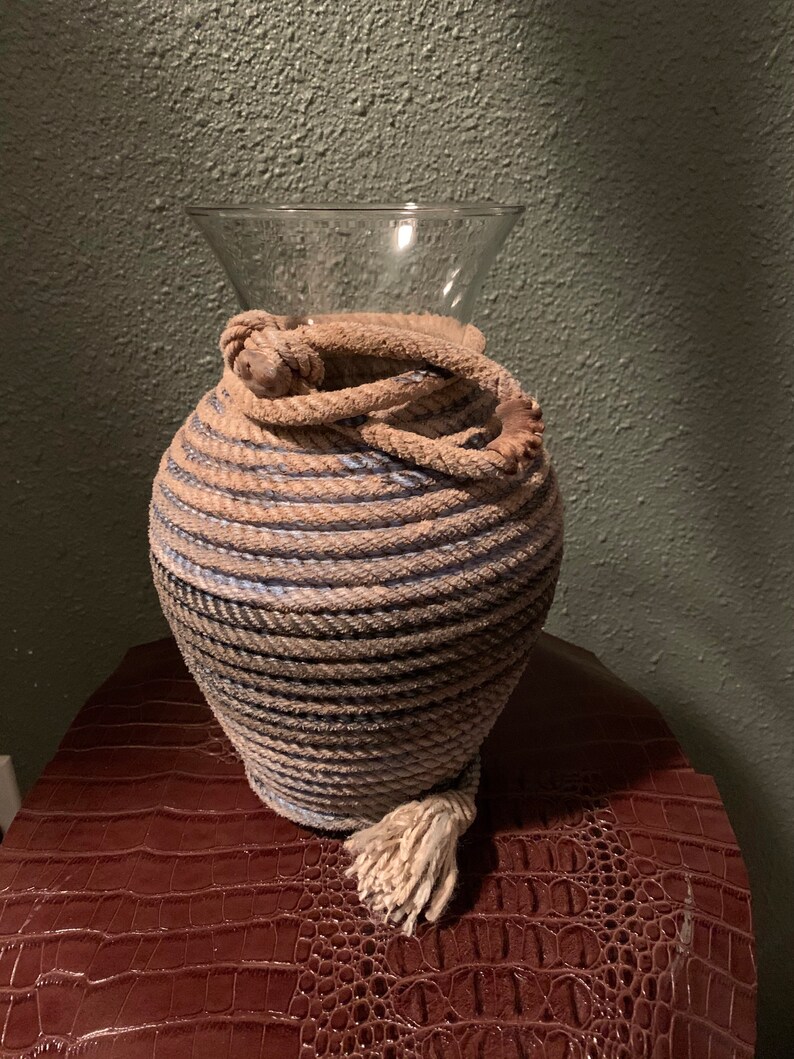 Vases With Ropes Ranch Rope Wrapped Vases - Etsy