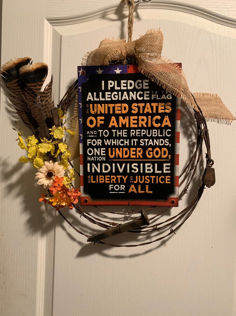 Wire Pledge Wreath, Patriotic, July 4th - Etsy
