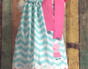 Peppa Pig Birthday Outfit-Peppa Pig Pillow Case Dress-Pillow Case Dresses-Girls dresses-Peppa Pig-Toddler outfit-toddler Dress-