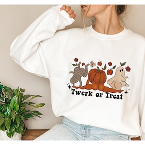 funny twerking ghost shirt for halloween dancer sweater cute twerk shirt drop it like its Crewneck Sweatshirt