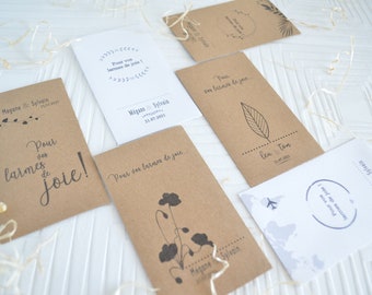 Customizable wedding handkerchief pouch, wedding handkerchief cases, customizable kraft handkerchief pouch - Different models