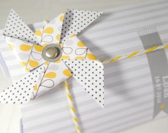 Customizable Dragée box - pillow box with windmill for baptism, marriage, birth