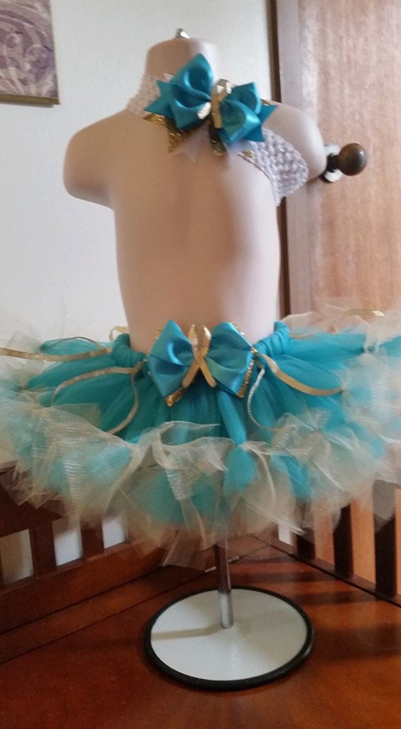 Teal and Gold Childhood Cancer Awareness Tutu and Headband set