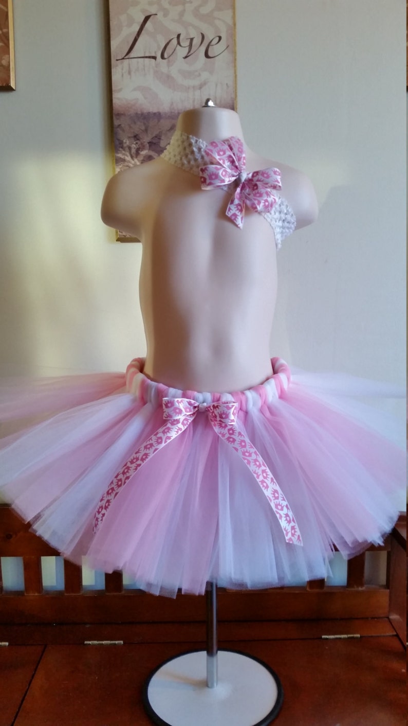 pink and white princess tutu set
