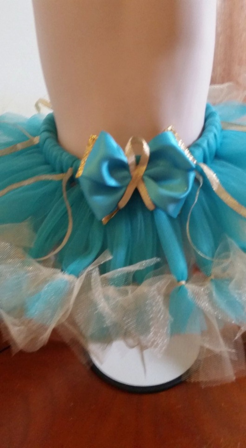 Teal and Gold Childhood Cancer Awareness Tutu and Headband set