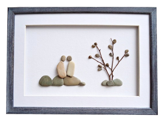 Pebble Art Romantic Love Gift For Couples Outdoors Lovers Etsy