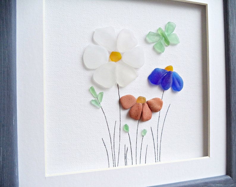 Sea glass art home decor Genuine sea glass housewarming gift Etsy