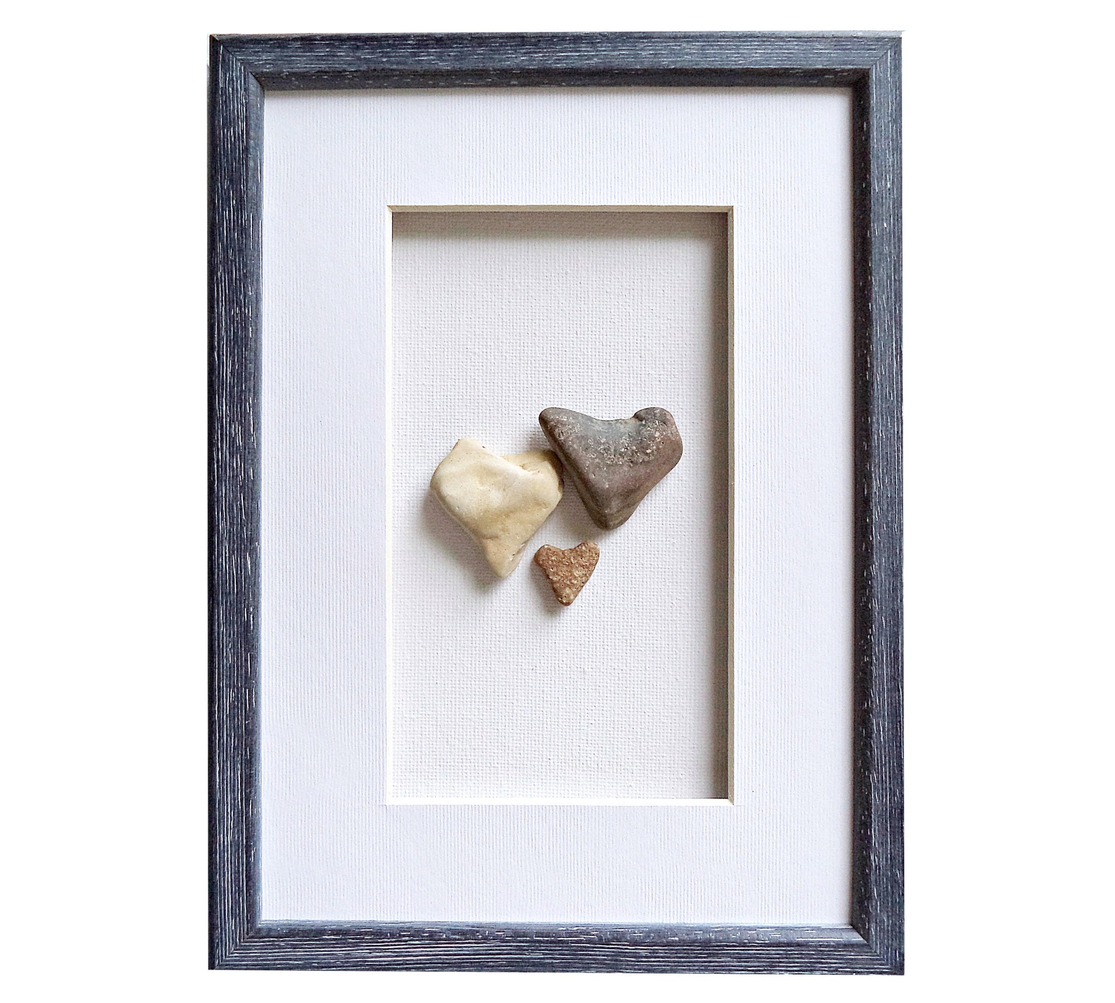 Pebble Art, Family Wall Art, Mom or Dad to Be Gift, Family of 3 Gift