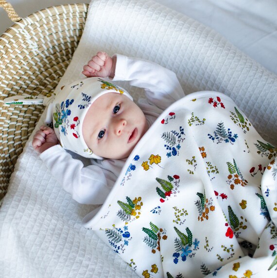 Garden Flowers blanket baby blanket baby swaddle unisex Etsy