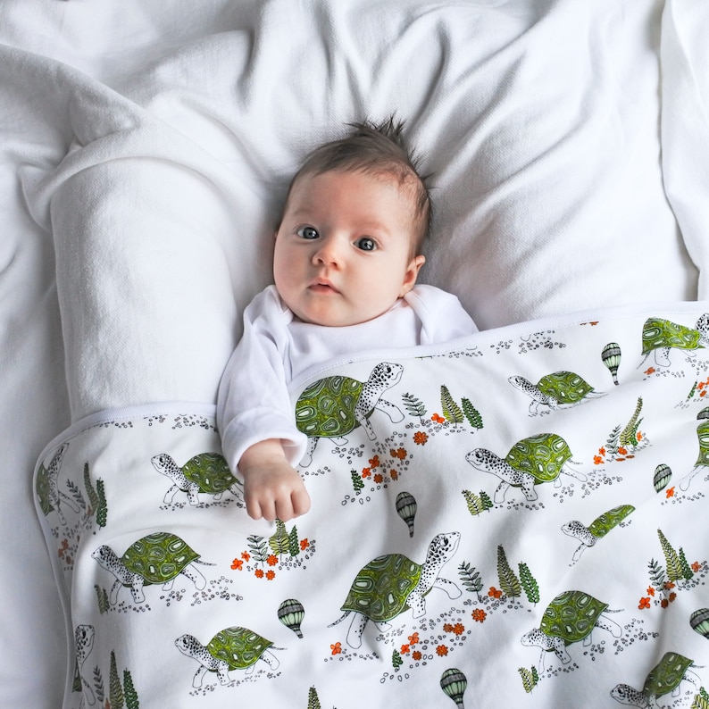 Tortoise baby blanket Turtle baby swaddle Baby shower gift Etsy