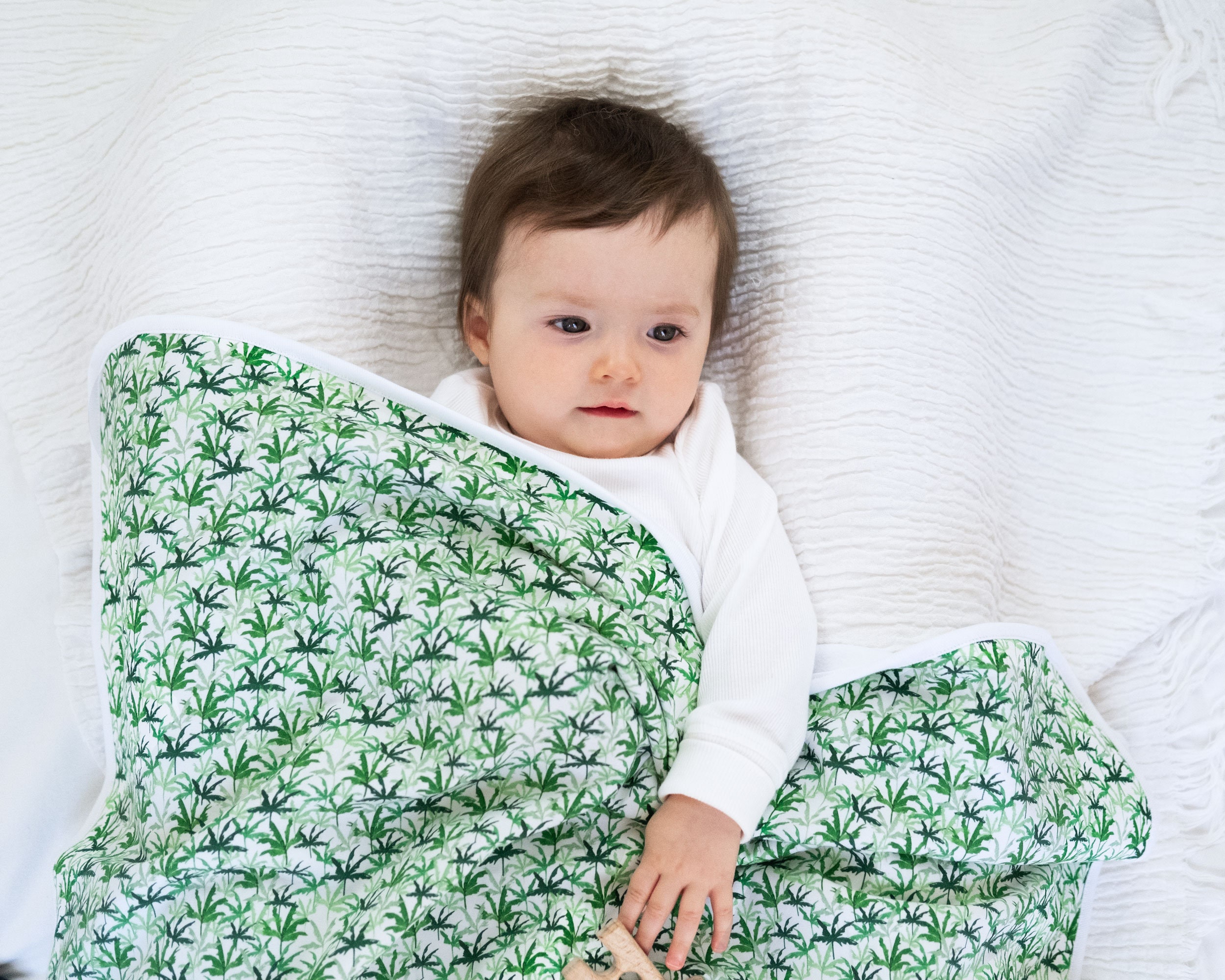 Botanical Forest Green Baby Blanket Rainforest Palm Trees Etsy UK