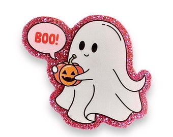Halloween Boo acrylic resins  - Ghost - Embellishement - Embellishment - 4 Pieces