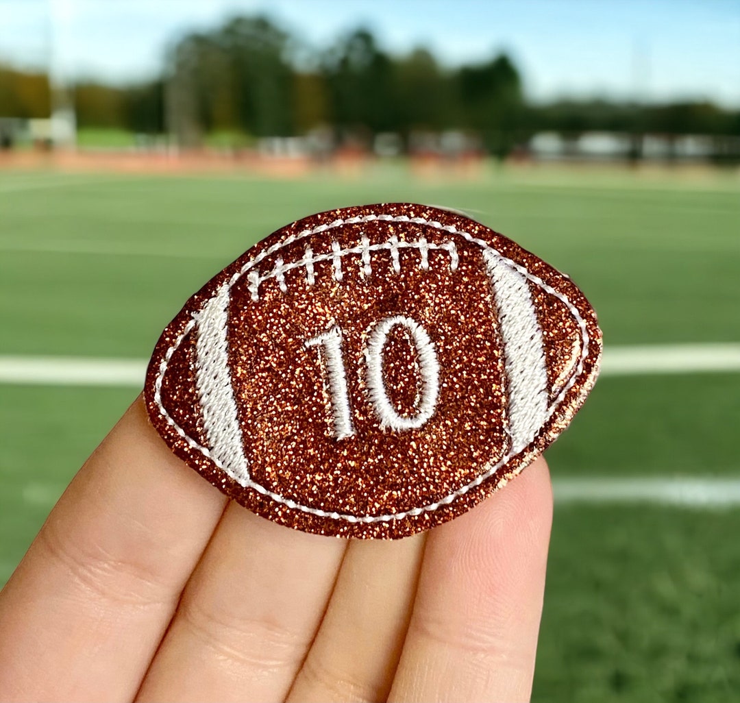 Personalized Brown Glitter Football Felties Football Bow Etsy