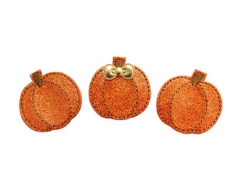 Pumpkin felties - Gold pumpkin felt - Glitter pumpkin - Gold feltie - Glitter pumpkin feltie  - Orange glitter pumpkin felties