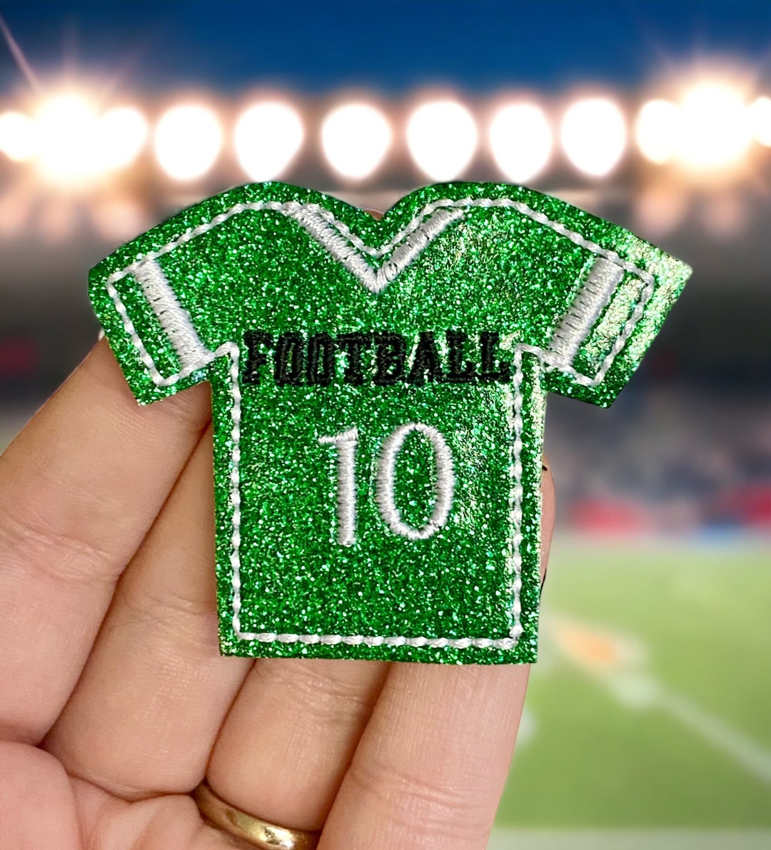 Personalized Glitter Football Jersey Felties Football Bow Etsy