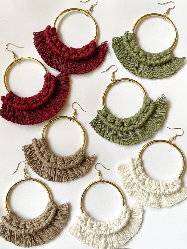 Boho Earrings Macrame The Lily Collection