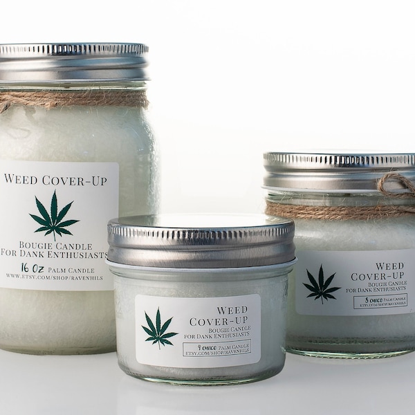 Weed Cover Up, Bougie Candle for Dank Enthusiasts | Funny Gift, Funny Candles, Pot Leaf Decor, Smoking Accessories, Hide Smell of Smokers