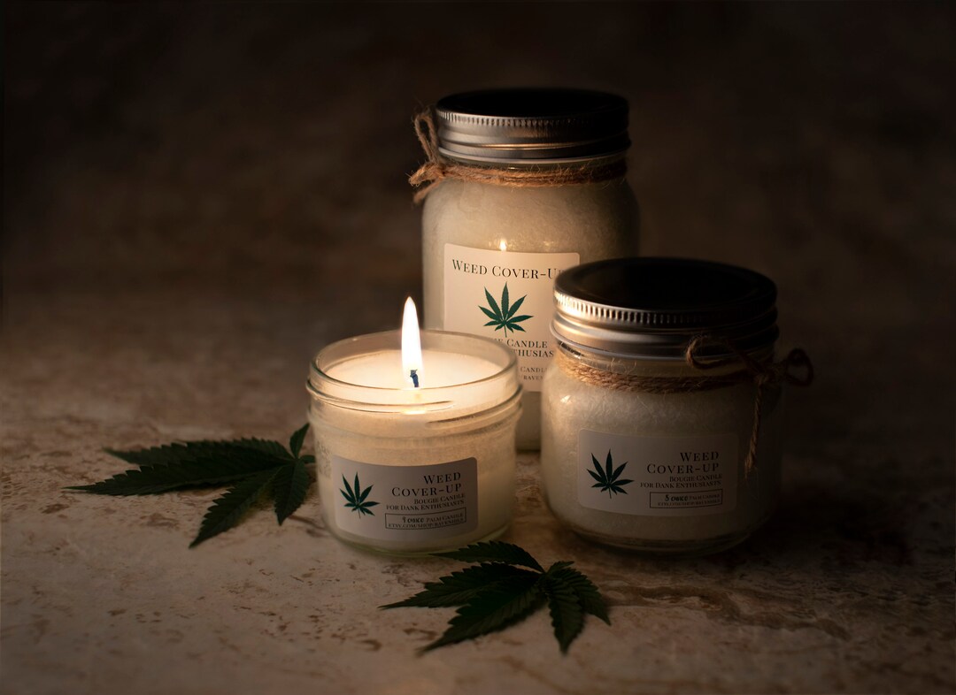 Weed Candle for Stoners, Handmade Bougie Candle Gift, Gift for Cannabis