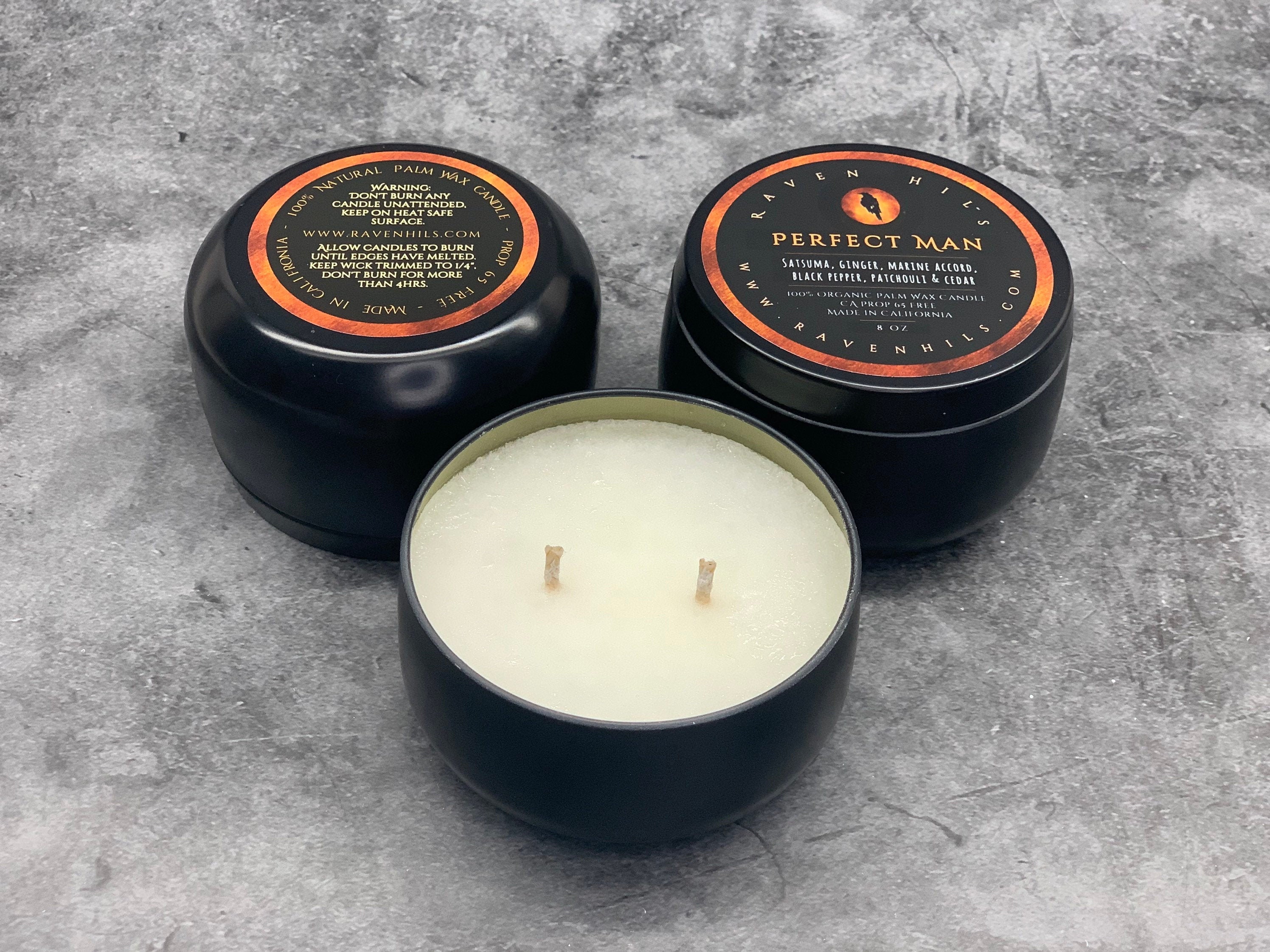Perfect Man Scented Candle Mens Cologne Candles in 8 oz Black Etsy