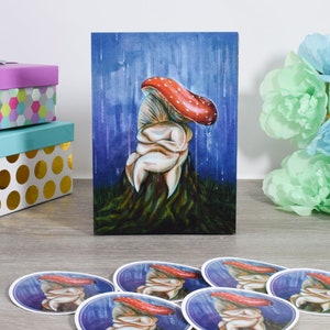 I Got You, Fine Art Print, Watercolor Illustration, Fat Liberation, Mushrooms, Mycology image 3