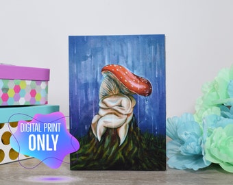 I Got You, 8" x 10" 300dpi Digital Print [Instant Download] Watercolor Illustration, Fat Liberation, Mushrooms, Mycology