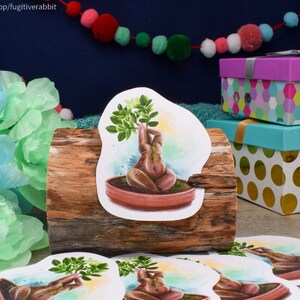 Bonsai Babe, 3 inch Vinyl Sticker, Ginseng Bonsai, Body Positive, Trans
