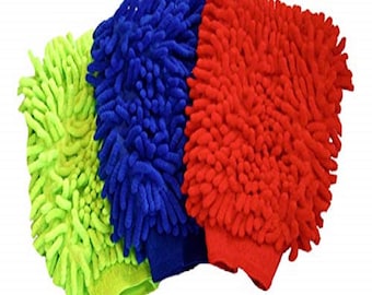 Microfiber House Cleaning and Car Wash Mitts - Double Sided Microfiber Glove - FITS Adult Hand -Dynamic Microfiber Cleaning Cloth Mitten