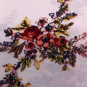 Georgette fabric - peachy pink with a border - Georgette Fabric by the Yard, Yardage, Dress, Shirts, Skirts