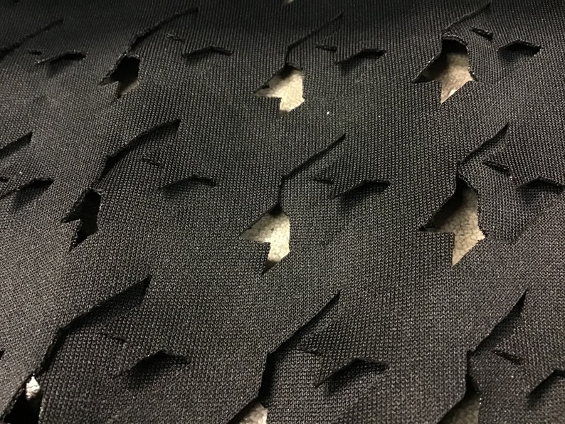 Lasercut Scuba Fabric by the Yard Knit Neoprene BLACK Etsy