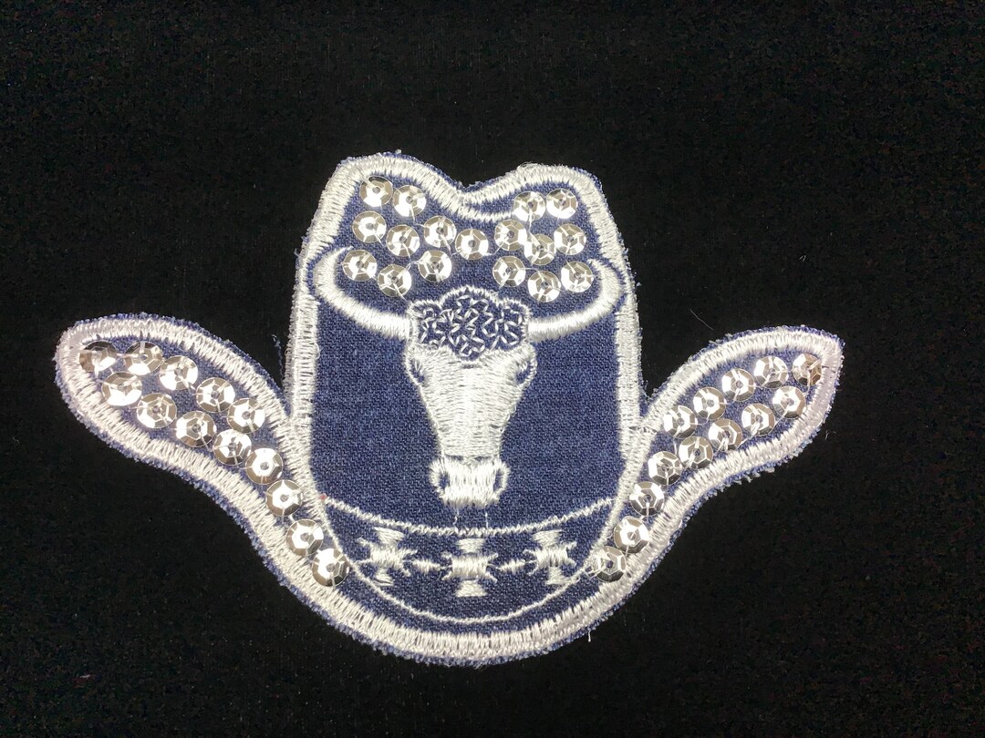 Sew on Patch Cowboy Hat Applique Embroidery Design Etsy